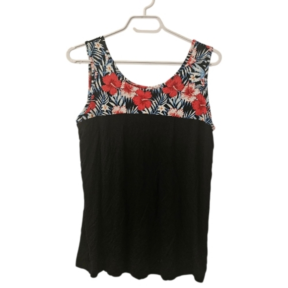 Multi-Coloured Bellina Women's Tropical Sleeveless Pajama Top - Picture 2 of 7